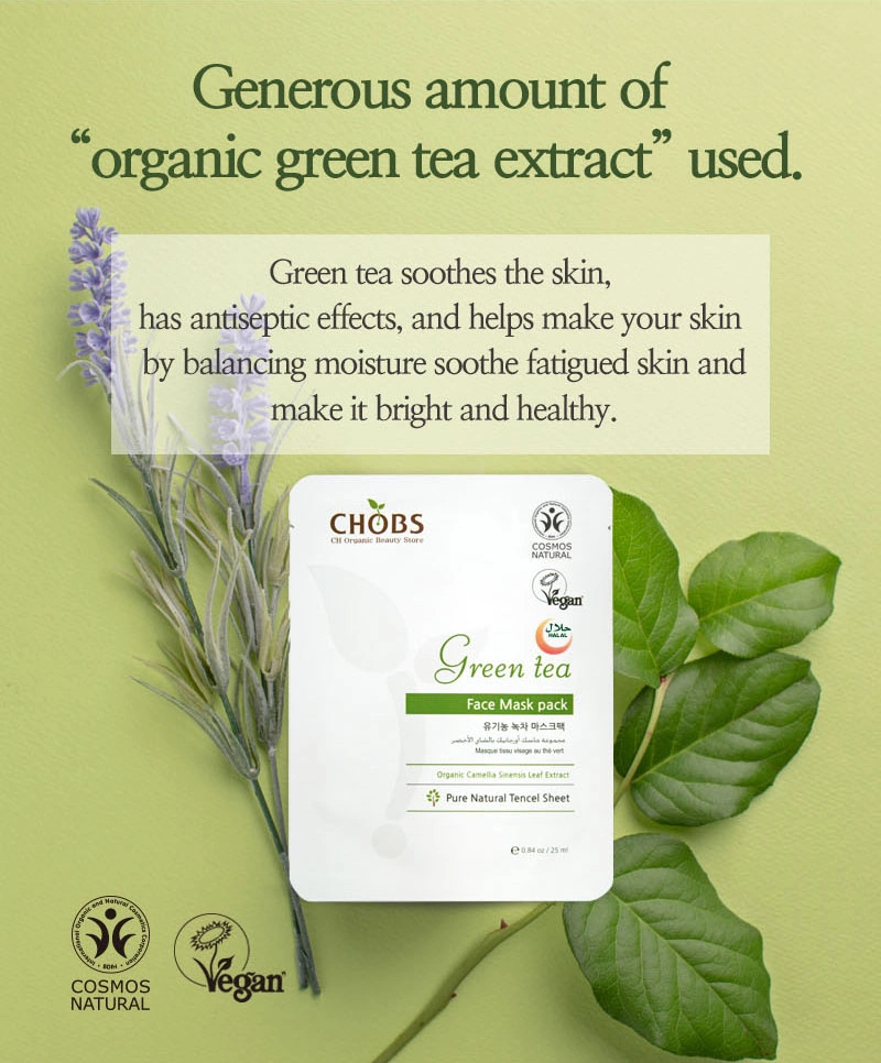 Mască Organică de Față cu Ceai Verde CHOBS